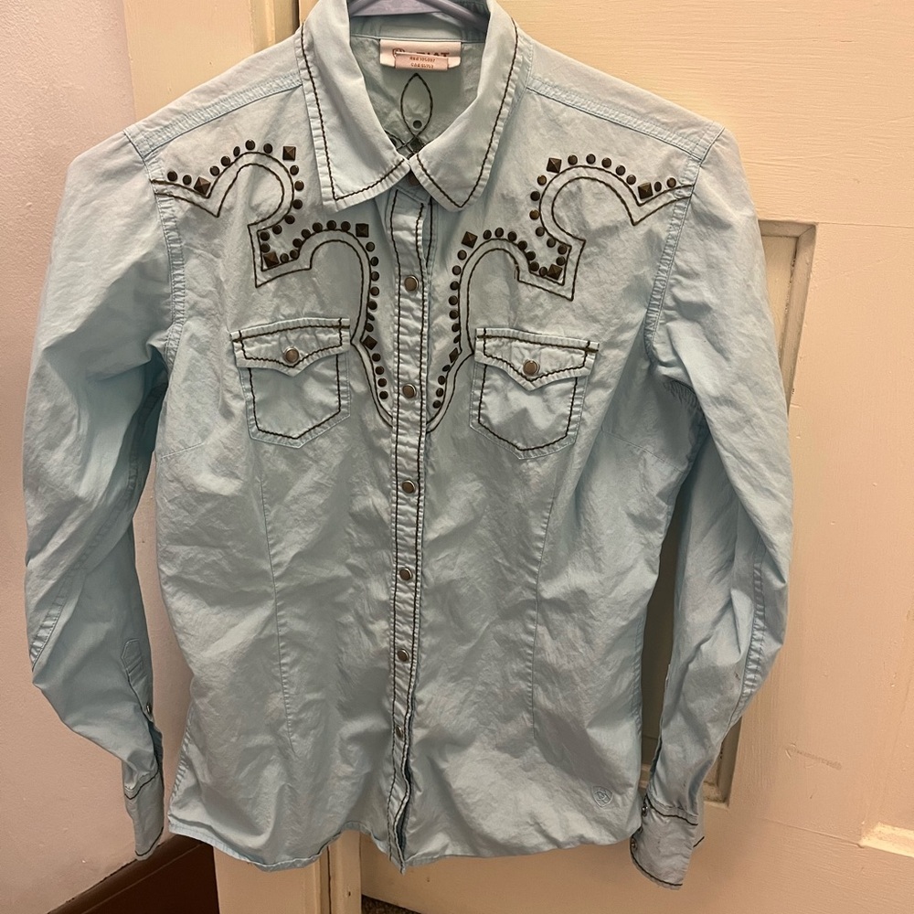 Ariat Light Blue Studded Western Shirt